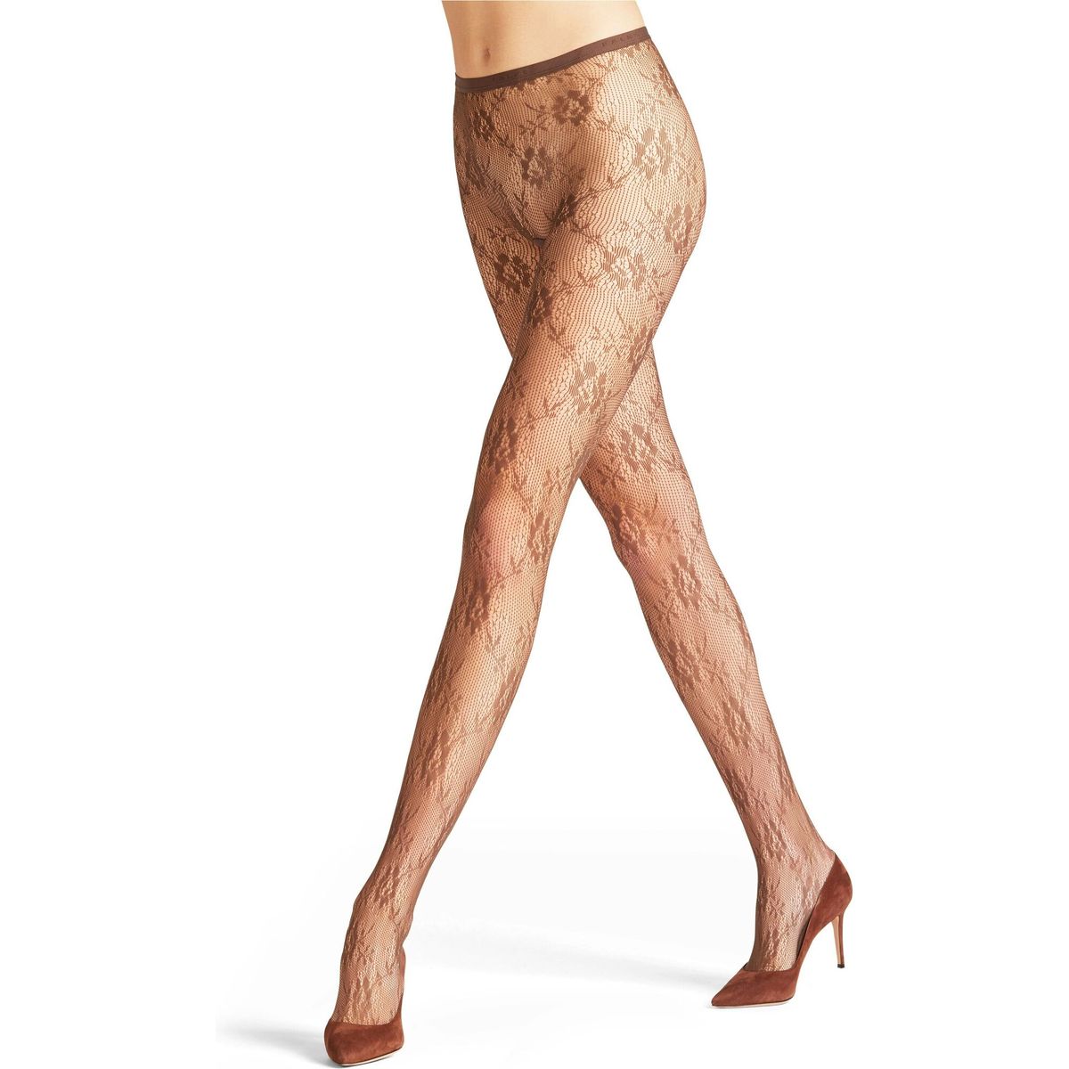 Falke Florescence Damen Strumpfhose chocolate (5080) S-M 42349-5080-S-M