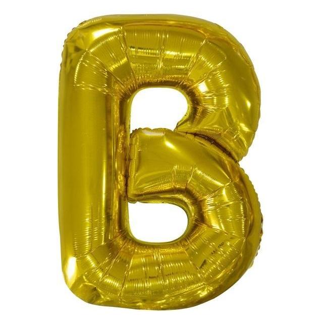 Riethmüller Grosser Buchstabe B Gold Folienballon N34 verpackt (5x) (9909577)