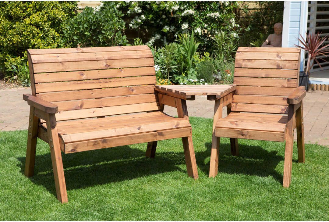 Alpen Home Tanksley Solid Wood 3 - Person Conversation Set Brown 3