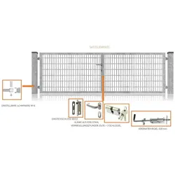 Fa-Bausysteme Doppelflügeltor Verzinkt 4000 x 1800 mm