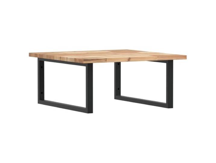 WEMYUFURN Waschbeckenregal Wandmontage Stahl und Akazienholz Schweberegal, Badezimmer, Waschtisch, Ablage, Handtuchhalter, Stauraum, Holzplatte