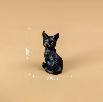Lush Living Finds Miniature Resin Black Cat Halloween Figurines, Animals Figurines, Garden Decoration, Micro Landscape Accessories turn Head