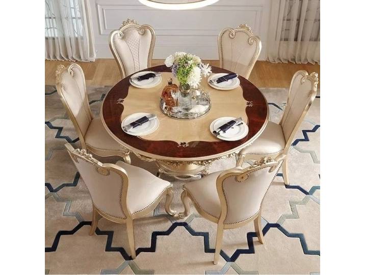 Table à manger mobile de cuisine, ensemble de table à manger moderne antidérapante, accessoires de maison pour salon, design rond unique et luxueux