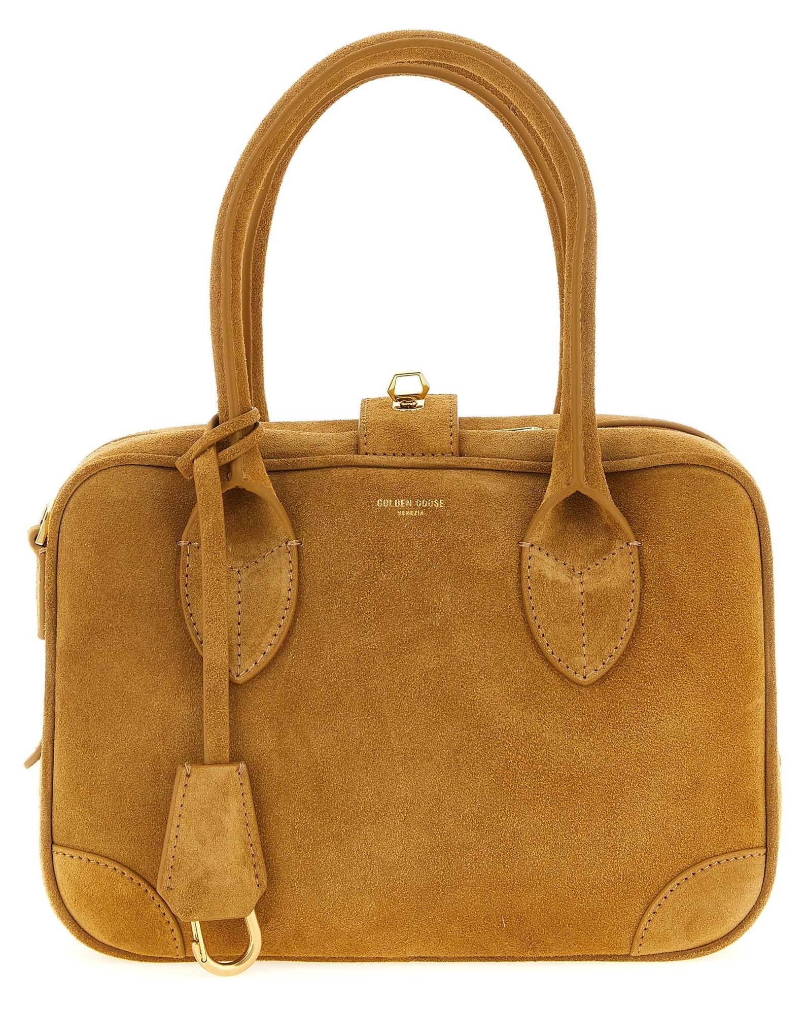 Golden Goose Vita Handtasche Veloursleder camel gold Beschläge