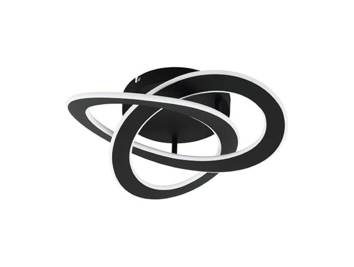 Eglo LED plafonnier Rolimare\, lampe de plafond 1 flamme\, lampe de salon lampe de cuisine en aluminium et plastique\, lampe de couloir plafond noir blanc Ø 49 cm