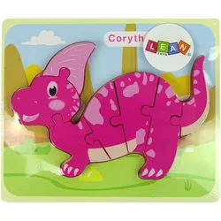 Holzpuzzle Rosa Corythosaurus Dinosaurier