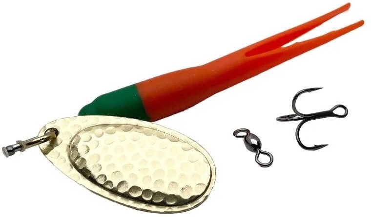 Karlk Flying C Gennemløbsspinner -Gulerod/messing Blad-24 Gr.