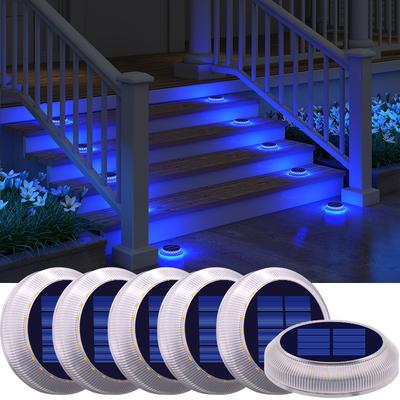 Perfect Picks Market Solar Driveway Lights Pack Waterproof LED Deck & Pathway Lights For Outdoor Safety blue