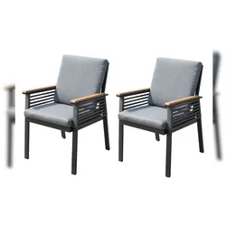 Stuhl DENIA 2er Set: Eleganter Outdoor-Komfort in Grau