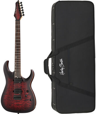 Harley Benton Amarok-6 BKRD Quilted B Bundle Black Red Quilted Burst