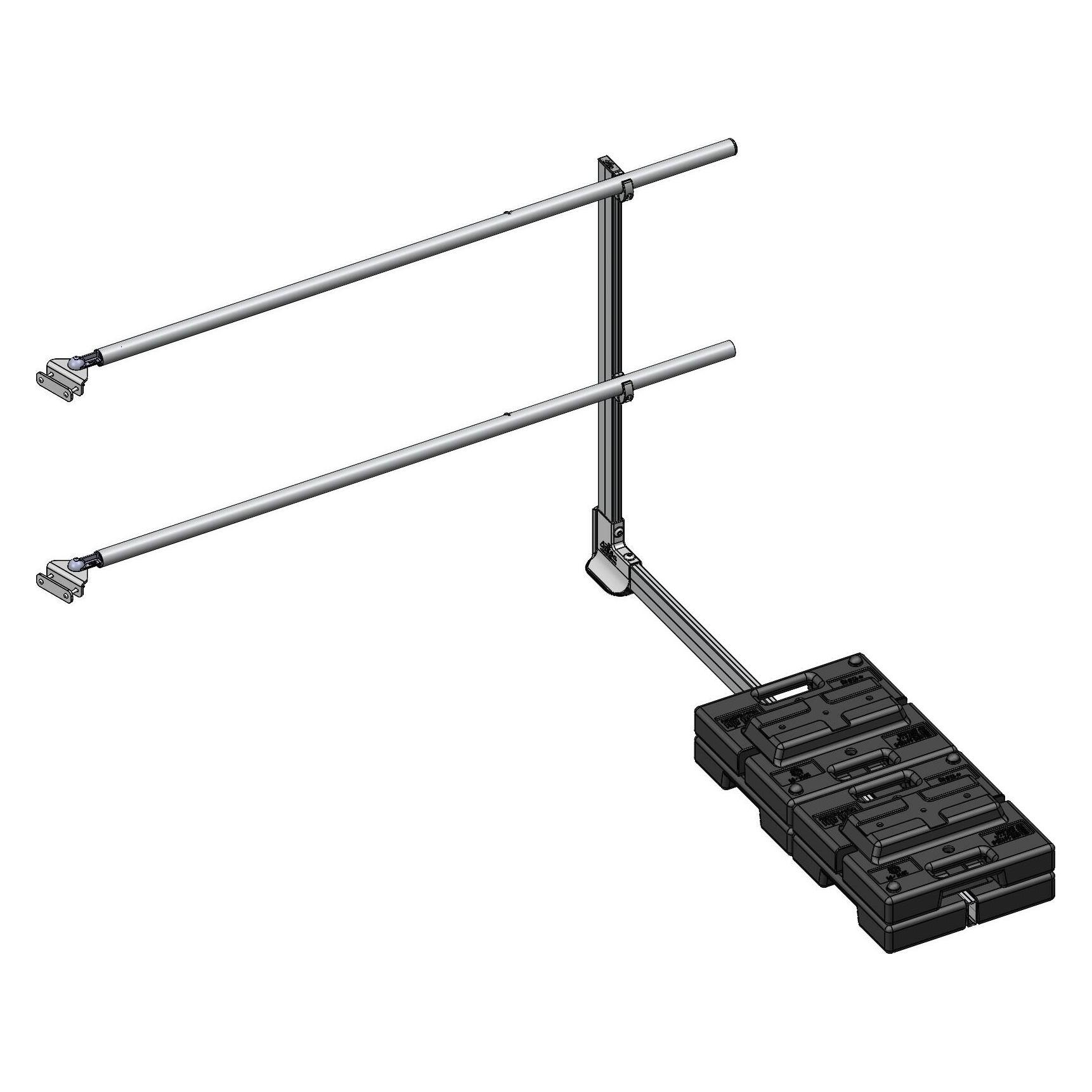 Munk Ausstiegsgeländer seitlich 2000 mm mit Ballast (200 cm) (060960)