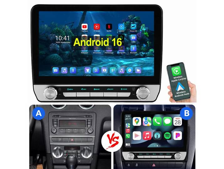 ESSGOO 10,1 Für Audi A3 S3 RS3 8P 8V GPS WIFI BT RDS Autoradio (RDS, Digitalradio (DAB), FM)