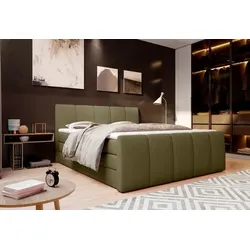 Boxspringbett Fresco 160 x 200 cm Stoff Grün Olive