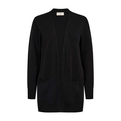 Cardigan FREEQUENT "FQAGNES-CARDIGAN", Damen, Gr. S, schwarz, Strick, Obermaterial: 50% Viskose, 27% Nylon, 23% Polyester, unifarben, ca. Mitte Oberschenkel, V-Ausschnitt, Strickjacken, softer Viskosemix, offen zu tragen