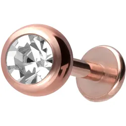 Titan Labret mit Innengewinde KRISTALL
