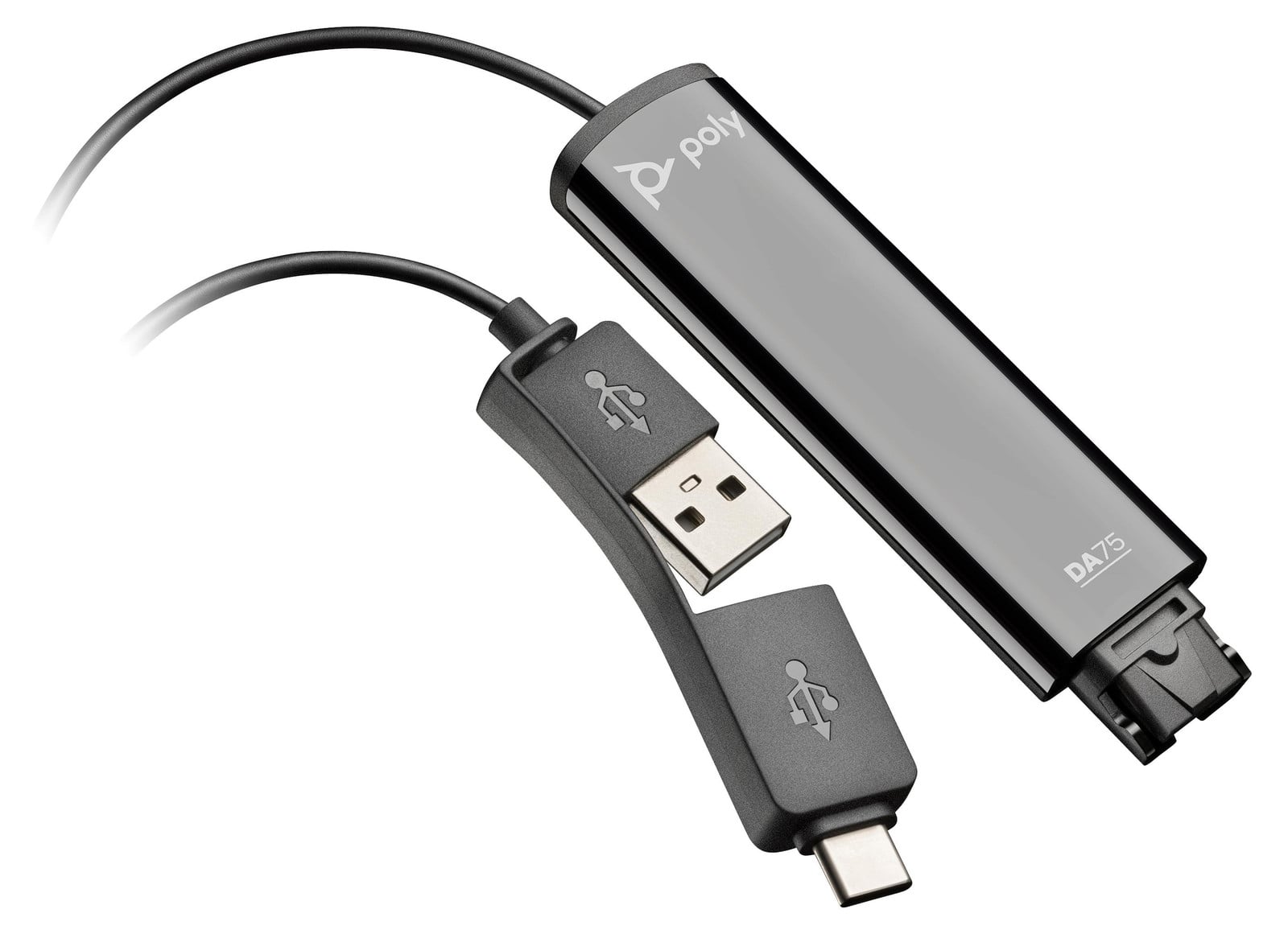 HP Poly DA75 USB naar QD Interfaceadapter, Zwart
