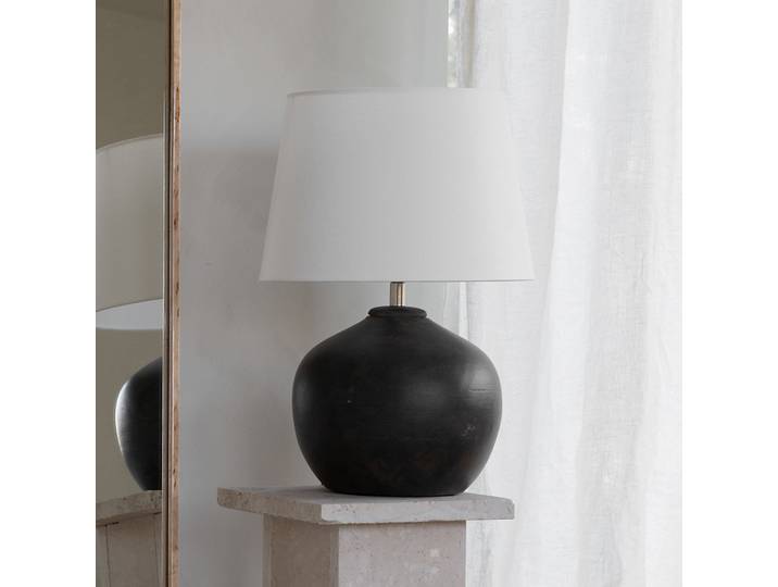 Mona Black Tischlampe, schwarz, Höhe 28cm, E27 - Watt & Veke - Wohnzimmer - Design - Keramik - Einflammig
