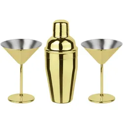Rosenthal Set3t.Cockt.Martini Bar Utensils Edelstahl/PVD Gol, Cocktailgläser, Gold