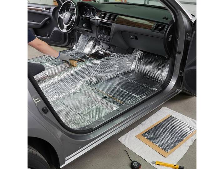 Tapis d'isolation phonique 1,3 mm, insonorisation automobile, 4,8 m², matériau insonorisant automobile en caoutchouc butyle, 248,9x398,8 mm, tapis isolant thermique, structure à 3 couches pour