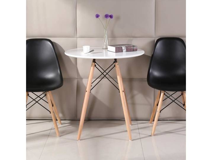 Table ronde scandinave blanche 2-4 personnes diamètre 70cm table pour la cuisine salon