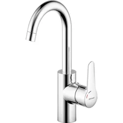 Bravat Palma Waschtischarmatur 3517002 mit hohem Auslauf, mit Ablaufgarnitur, chrom