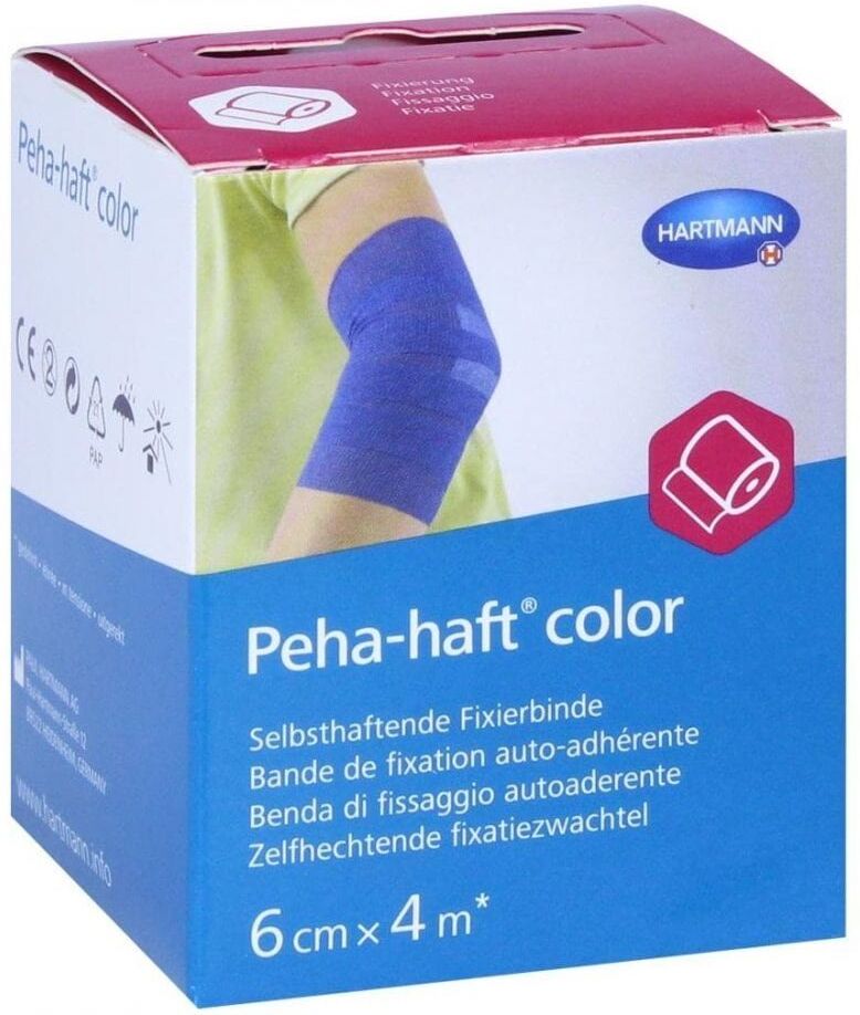Peha-haft Color Fixierbinde latexf.6 cmx4 m blau