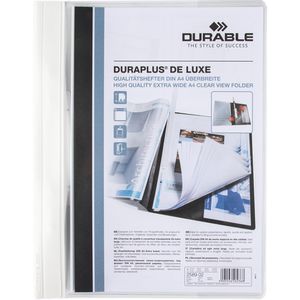 Durable Angebotsmappe 2589-02, Duraplus de Luxe, weiß, A4 Überbreite, PVC, abheftbar, m.Sichttasche