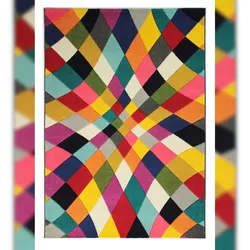 Mehrfarbiger Hochdichter Teppich mit Jute-Rücken `Meon Karl`. 80x150 cm | Kadima Design