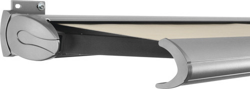 SOLUNA Kassettenmarkise Exclusiv 3,5x1,5 Stoff Dessin 320930 Gestell E6EV1 silber eloxiert Antrieb links inkl. Motor und