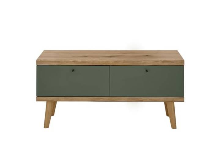 Lomadox Wohnzimmer TV-Lowboard TV-Schrank, 107cm, in Eiche mit grün Modern