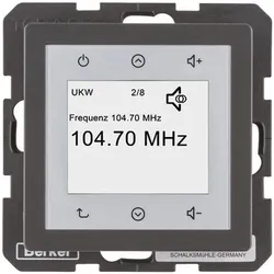Berker BERK Radio Touch (DAB+, KW, Bluetooth), Radio, Grau, Schwarz