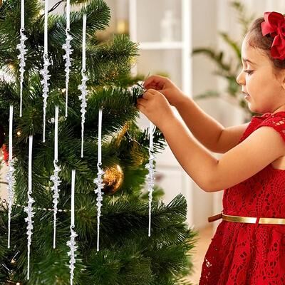 Multisell Products Hub Christmas Decorative Pendants, Acrylic Threaded Ice Cone, Arrangement Cone And Bar Set, Simulated Ice Bars Christmas Decorative Pendants, Acrylic Threaded Ice Cone, Arrangement Cone And Bar Set, Simulated Ice Bars