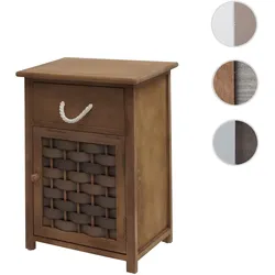 Kommode HWC-K83, Schrank Schubladenschrank, Holz 55x39,5x28,5cm ~ dunkelbraun, Polyrattan dunkelbraun