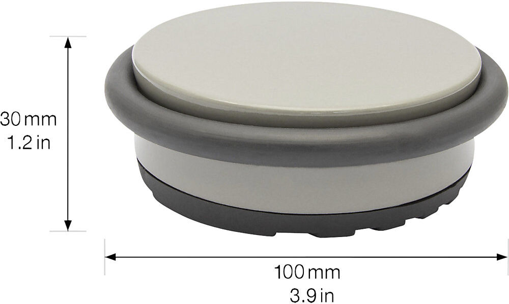 Bodentürstopper BIG DISK, Ø 96 mm, VE 2 Stk, Höhe 30 mm, mittelgrau Wagner