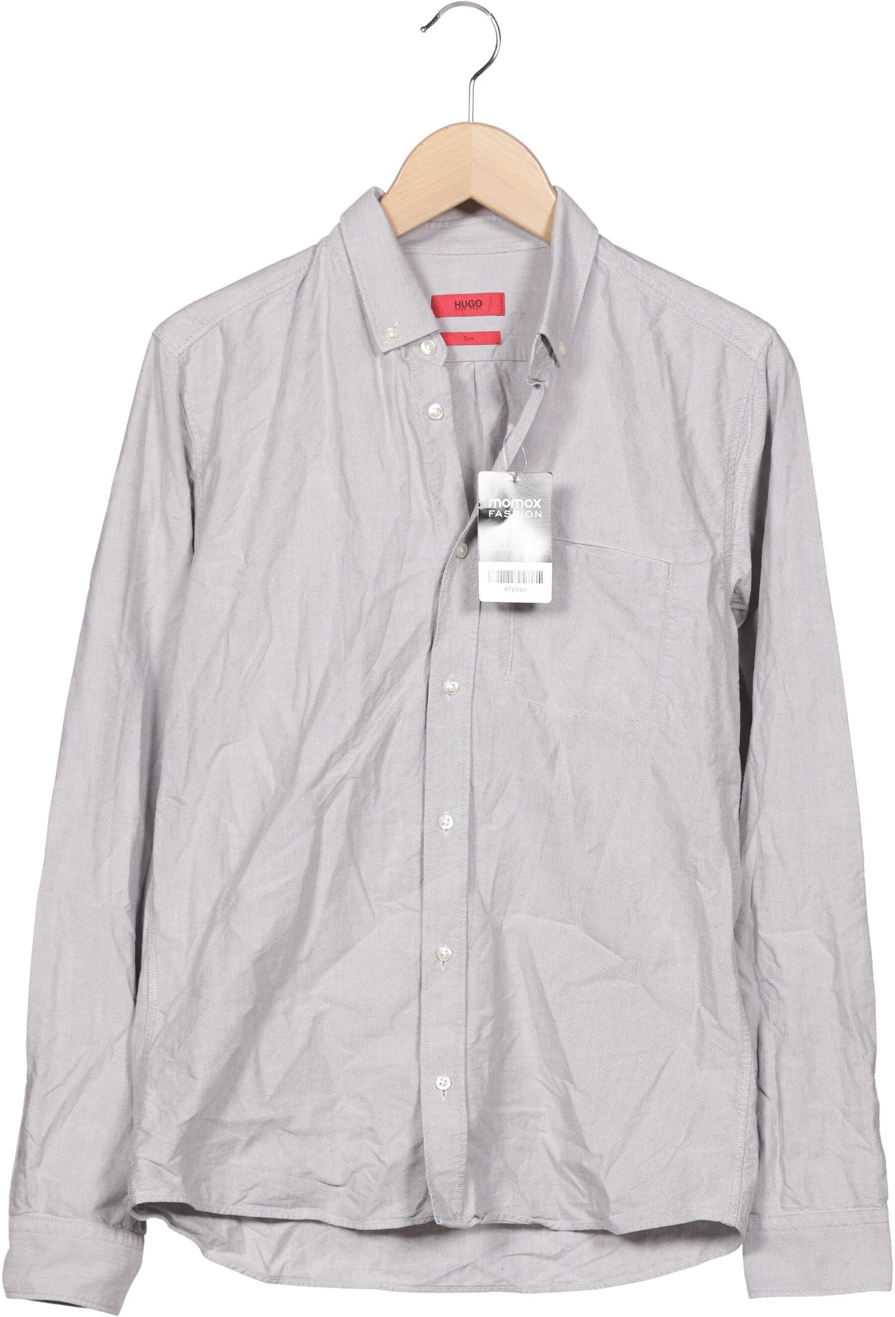 Hugo by Hugo Boss Herren Hemd, Grau, Gr. S, Baumwolle - Second Hand