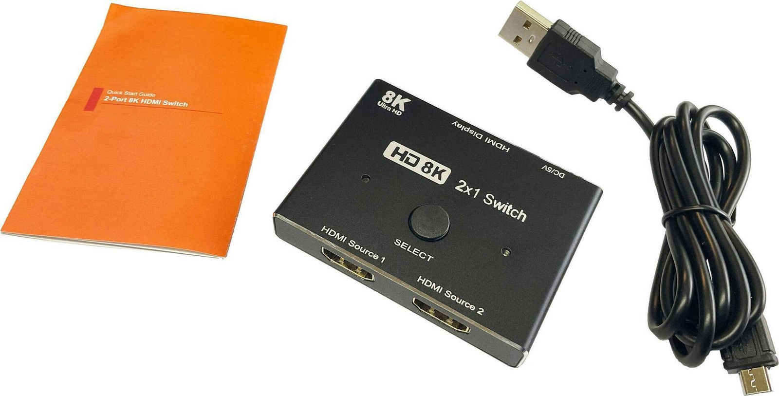 S-Impuls S/CONN HDMI-schakelaar 2x1 met metalen behuizing, 8K60Hz, zwart (05-21001)