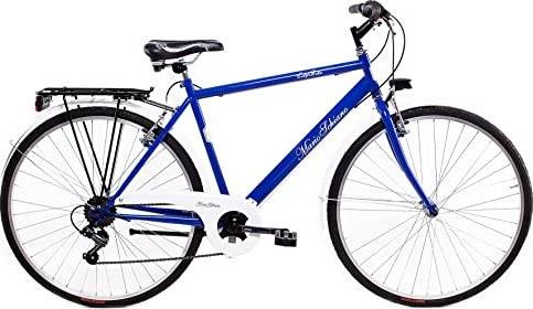 F.lli Schiano Mario Schiano City Bike 28" - Stadtrad, Herren, 28"-Räder, 7-Gang-Schaltung, Stahlrahmen, Mit Zubehör - Farbe Blau