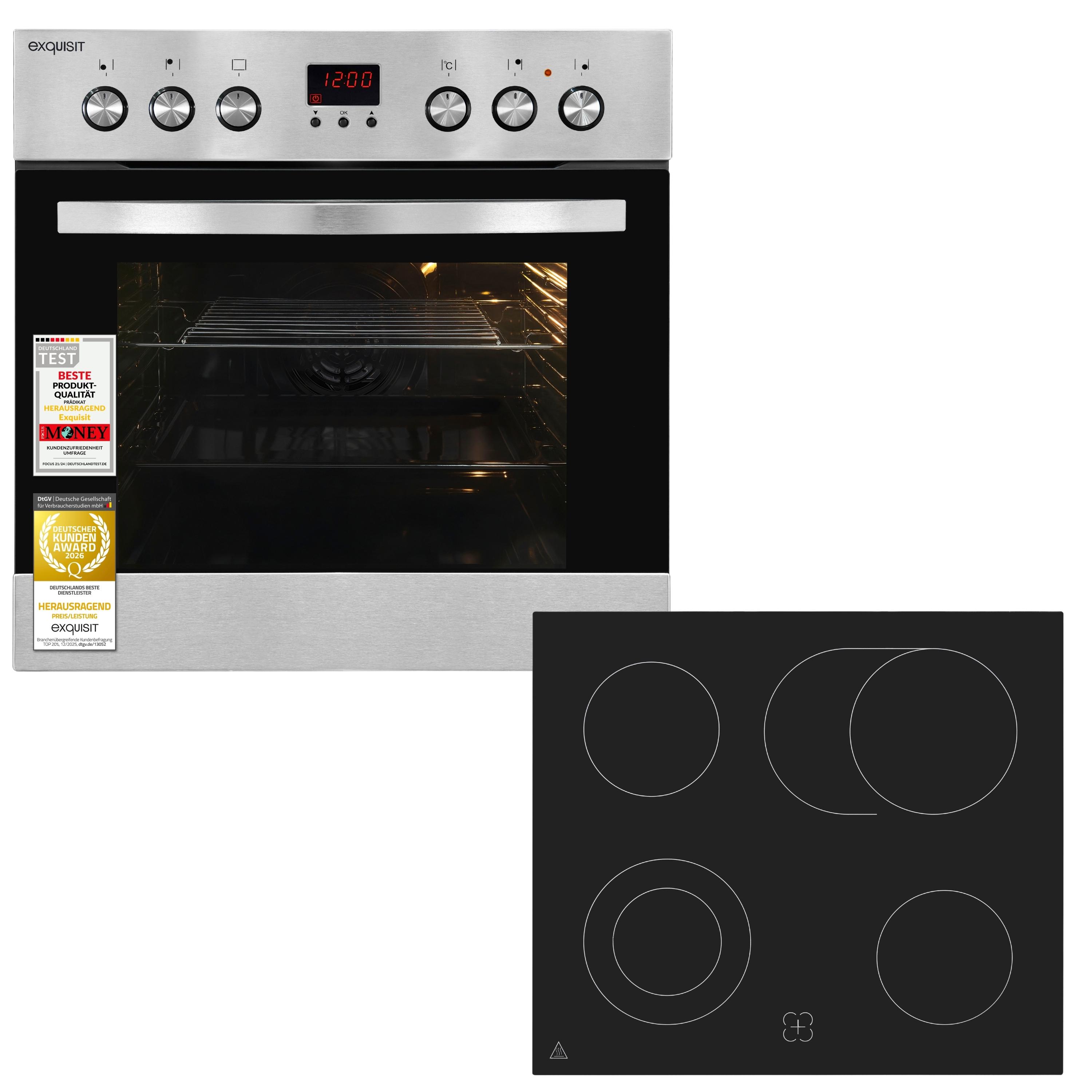 Herd-Set | EHE 5185-1.3 | 58 l Garraum | Umluft und Grillfunktion | Energieklasse A 51 dB | Inox