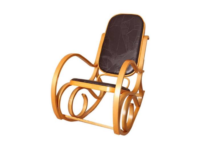 MCW Schaukelstuhl Gallarate, Retro-Design, Stabiles Gestell, Weiche Polsterung, Schaukelfunktion