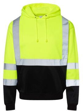 Kishigo JS154 Hi-Vis Hooded Sweatshirt in Lime size 4XL   Polyester