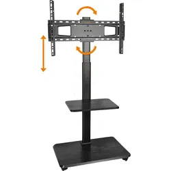 MYW HP129L - TV-Ständer mit Rollen, 32" - 75", Hoch- & Querformat, schwarz
