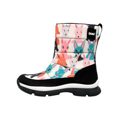 Schnürboots DOGO "Nortia Winterboot / Snowboot Damen Stiefeletten", Damen, Gr. 38, Normalschaft, bunt (orange), Polyurethan, Schuhe Schnürboots, Handgefertigt