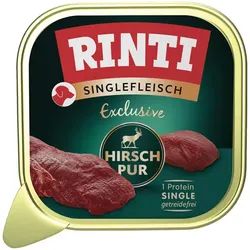 Rinti Singlefleisch Excusiv Schale 150g Hundenassfutter 10 x 150 Gramm Hirsch PUR