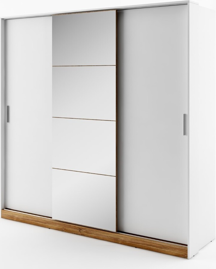 MINIO DENTRO 1 schuifdeurkast garderobekast Stirling eikenhout/wit, Hoogte: 215 cm
