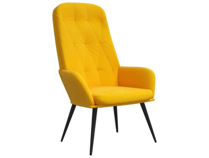 (SOLDES JUILLET)Fauteuil Relax/Chaise de relaxation - CLOUD - Salon & Chambre Jaune moutarde Velours FR1341201
