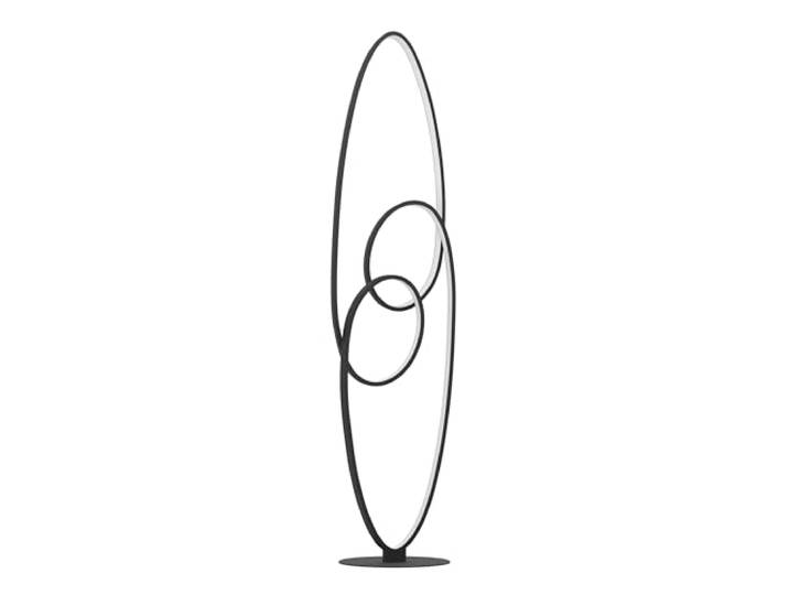 Eglo Lampadaire LED Gianella\, design pour salon\, lampe sur pied incurvée en métal noir\, lumière blanc chaud\, 120\,5 cm