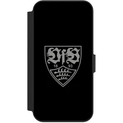 Nivocase Klapphülle für Apple iPhone 13 Handyhülle aus Kunst Leder NIVOflip schwarz Logo Offizielles (Apple iPhone 13), Smartphone Hülle, Schwarz