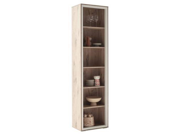 Wohnzimmer Esszimmer Vitrine Vitrinenschrank Regal breit Eiche weiß, modern