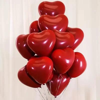 Classic Red Heart Latex Balloons 10 Pcs Romantic Decor Set Classic Red Heart Latex Balloons 10 Pcs Romantic Decor Set