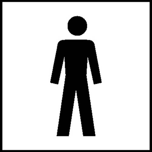 Türschild WC - Herren Folie selbstklebend (B x H) 100mm x 100mm 1St.